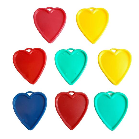 Vintage 90s Premium Balloon Accessories Heart Shaped Balloon Weights 8ct Multi - Picture 1 of 5